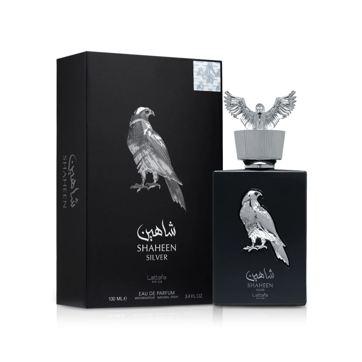 Shaheen Silver Lattafa Pride زجاجة فضية