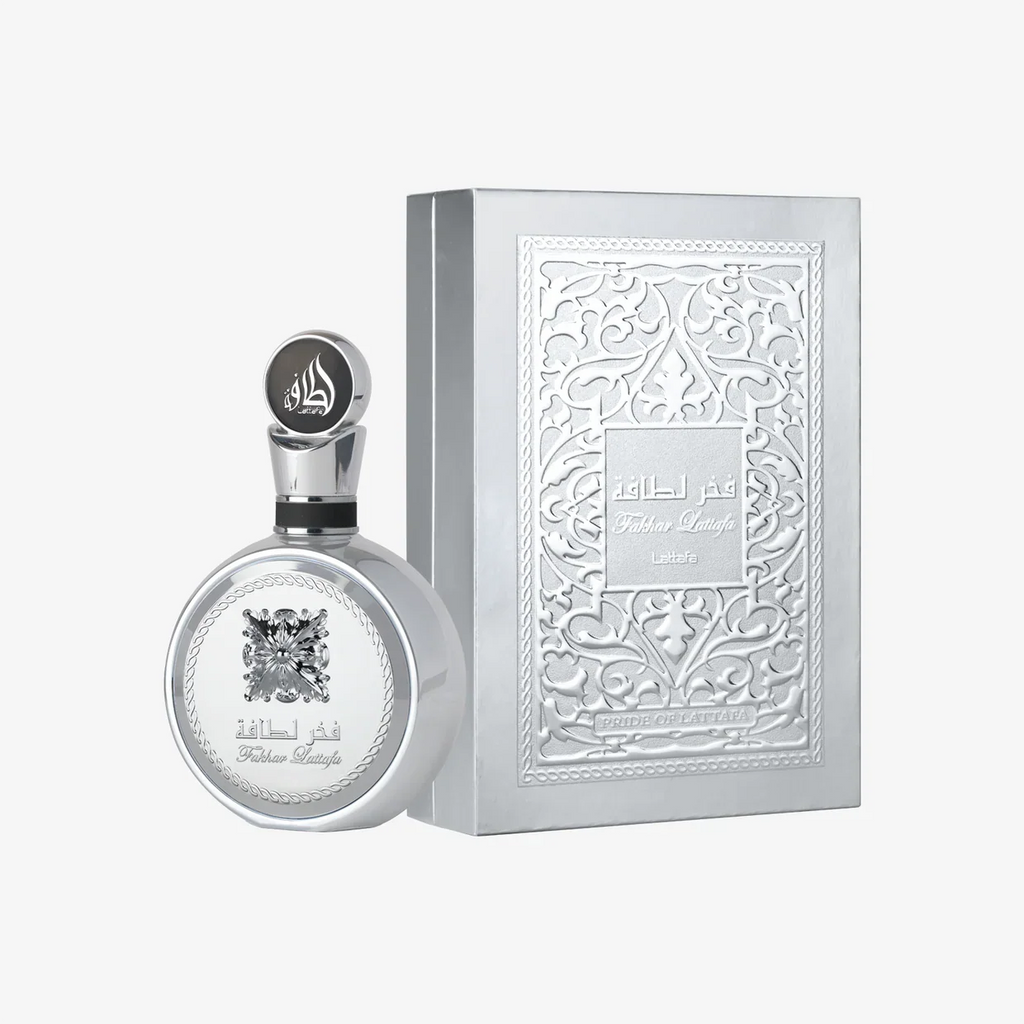 Fakhar Platin Lattafa زجاجة فضية فاخرة