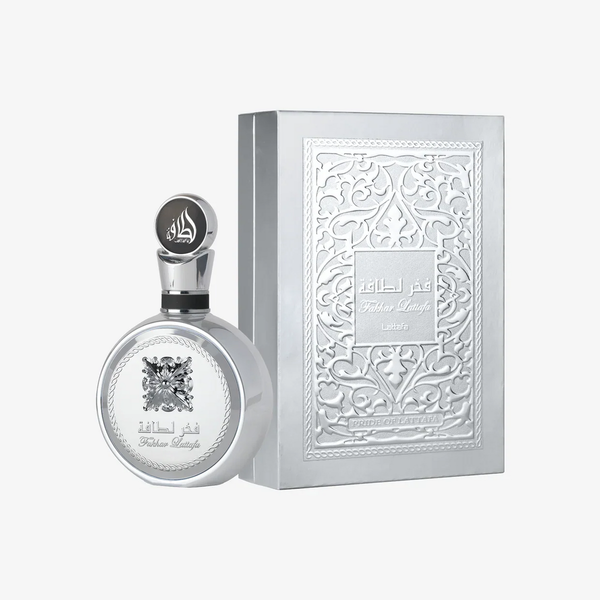 Fakhar Platin Lattafa زجاجة فضية فاخرة