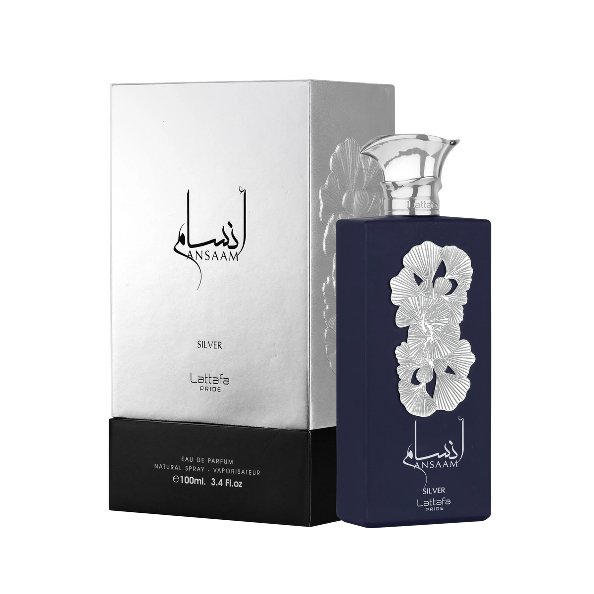 Ansaam Silver Lattafa Pride زجاجة فضية